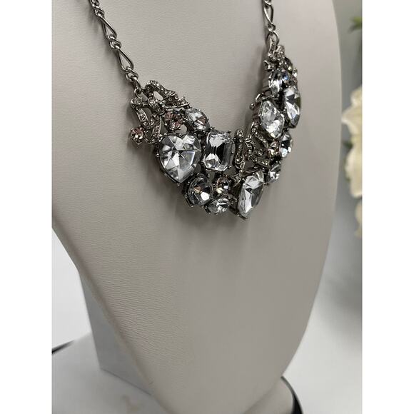 Betsey Johnson Vintage Bling Rhinestone Bow Collar Statement‎ Necklace - Picture 4 of 9